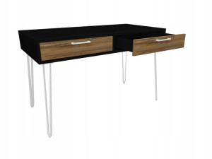 Biurko czarne, drewno retro metalowe nogi 120x60cm