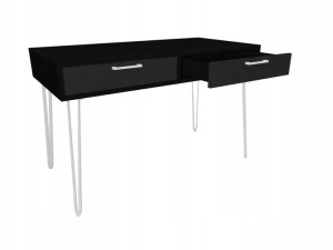 Biurko czarno szare, metalowe nogi 120x60cm loft