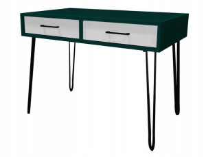 Biurko BUTELKOWA ZIELEŃ GLAMOUR 120x60 czarne nog