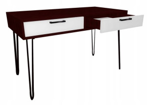 Biurko wenge, białe fronty ,metalowe nogi 120x60cm