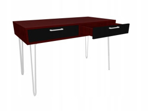 Biurko wenge-czarny, białe nogi 120x60cm loftowe