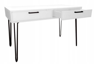 Biurko białe, metalowe nogi 100x50cm loftowe,