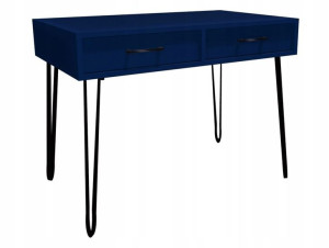 Biurko NIEBIESKIE CIEMNE GLAMOUR 120x60 czarne nog