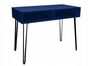 Biurko NIEBIESKIE CIEMNE GLAMOUR 120x60 czarne nog