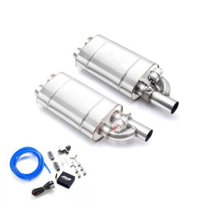 Zestaw Tłumików Przelotowych Z Zaworem Podciśnieniowym EV03 350 mm 63,5 mm