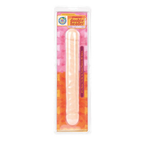 Dildo-double Header 12"""""""""""""""" White Jr Vein