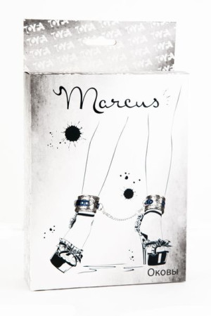 Kajdanki-MARCUS 712001 Ankle  cuffs with metal chain tracery syntetic silve