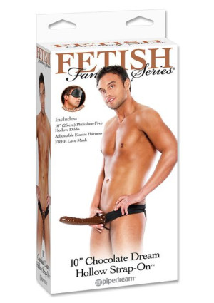10 Inch Hollow Strap-On Black