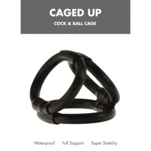Pierścień- Me You Us Caged Up Cock Cage Black
