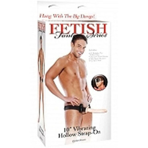 10 inch Vibr. Hollow Strap-On Light skin tone