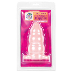 Plug-tripple Ripple Butt Plug Flesh L