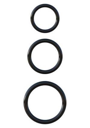 Silicone 3-Ring Stamina Set Black