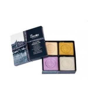 Zestaw 4 aromatycznych mydeł marsylskich, Trotuary Marsylii, 4x125g