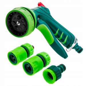 Zestaw - pistolet zraszający, złączki, przyłącze, VERTO 15G713