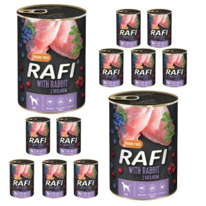 Karma dla psa z królikiem Rafi 400 g x 12 sztuk