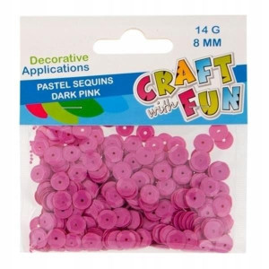Cekiny pastelowe 8mm ciemny różowy Craft with Fun