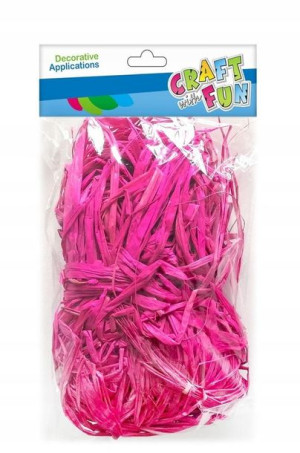 Sznurek rafia różowy 50g Craft with Fun