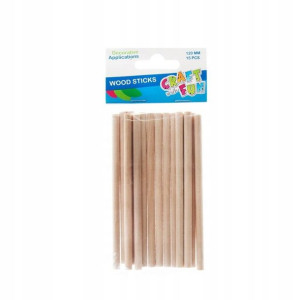 Patyczki drewniane naturalne 15szt Craft with Fun