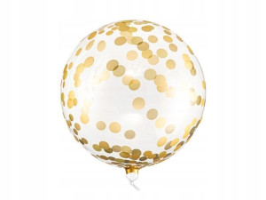 Balon Kula w kropki 40cm złoty