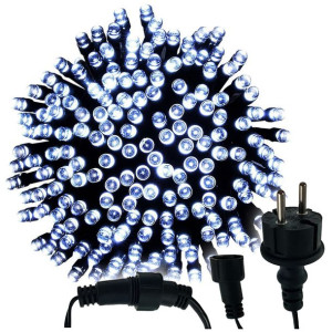 Lampki Choinkowe 100 Led Białe Zimne + Flash 8m Gruby Kabel Łączenie