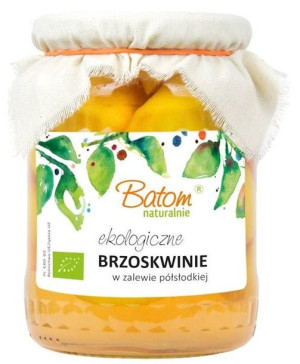 Brzoskwinie w zalewie półsłodkiej Ekologiczne BIO 670 g - Batom