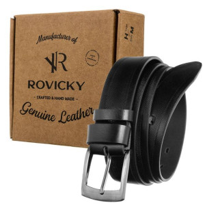 Skórzany pasek męski do garnituru klamra — Rovicky