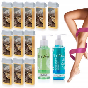 12x WOSK w rolce NATURAL + żel przed po depilacji