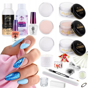 Zestaw MollyLac 3x Akryl puder 15g liquid cleaner