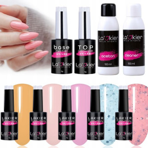 9x La'kier pastelowe lakiery hybrydowe Baza Top