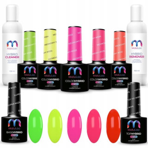 9x MaluLac lakiery hybrydowe NEONOWE BAZA CLEANER
