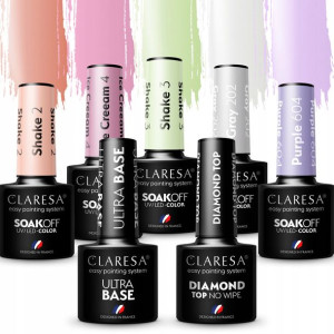 PASTELE hit CLARESA 5+2 Lakiery hybrydowe top baza
