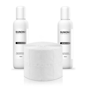 SunOne 2x100ml płyny Cleaner Aceton Waciki 250szt