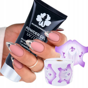 Mocny budujący Akrylożel Powder Gel 15ml Szablony