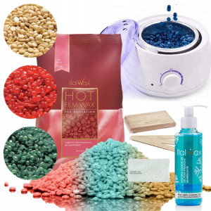 Zestaw do depilacji wosk twardy 500g podgrzewacz