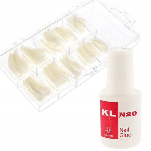 Zestaw do paznokci Tipsy naturalne 100szt + KLEJ