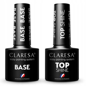 2x CLARESA BAZA pod lakier HYBRYDOWY + TOP SHINE