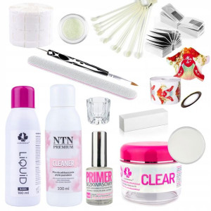 Zestaw do paznokci akryl liquid primer cleaner pęd