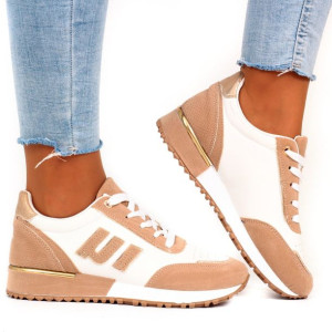 Adidasy Damskie Buty Sportowe Sneakersy Beż + Biel