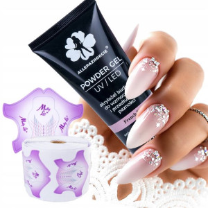 Mocny budujący Akrylożel Powder Gel 50ml Szablony