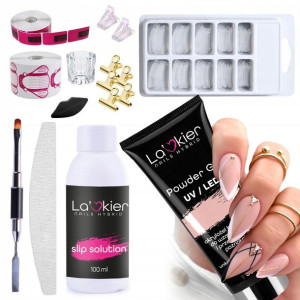 Zestaw budujący POWDER GEL La'kier akrylożel NUDE