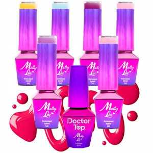 6x Molly Lac lakier hybrydowy Dr TOP naprawiający