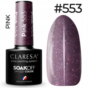 Claresa pink 553 kolorowy lakier hybrydowy 5g
