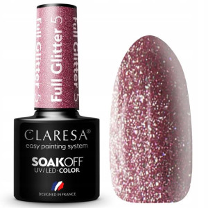 Claresa Lakier Hybrydowy brokatowy full gliter 5