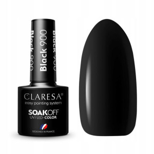 Claresa Lakier Hybrydowy Czarny Black na paznokcie