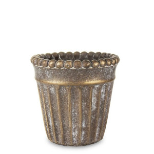 Postarzana Osłonka Na Doniczkę Złota - Wysokość 12,5 cm