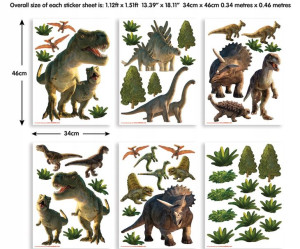 Naklejki Ścienne Do Pokoju Dziecka Dinozaury 51szt