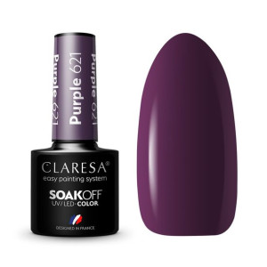 Claresa lakier hybrydowy fiolet śliwka PURPLE 621