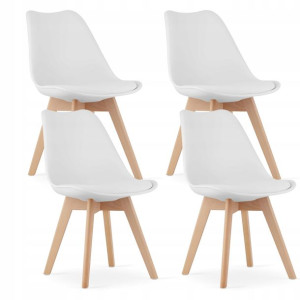 Komplet 4 krzesła BIAŁE do salonu jadalni gabinetu