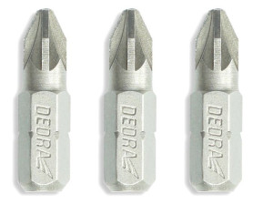 Dedra Zestaw Końcówek Wkrętakowych Krzyżowe Pz1/2/3 25mm 3 Szt 18a07s01