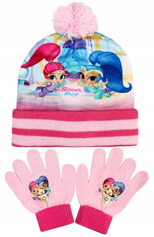 Czapka Rękawiczki Komplet Shimmer Shine j. róż
